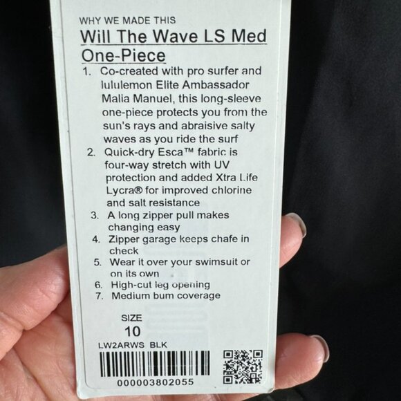 NWT Lululemon Will The Wave LS Med One-Piece - Picture 5 of 6